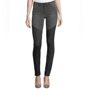 Brockenbow Emma Skinny Jeans Wax Coat Faux Leather Gray Black Hot Pants Size 29